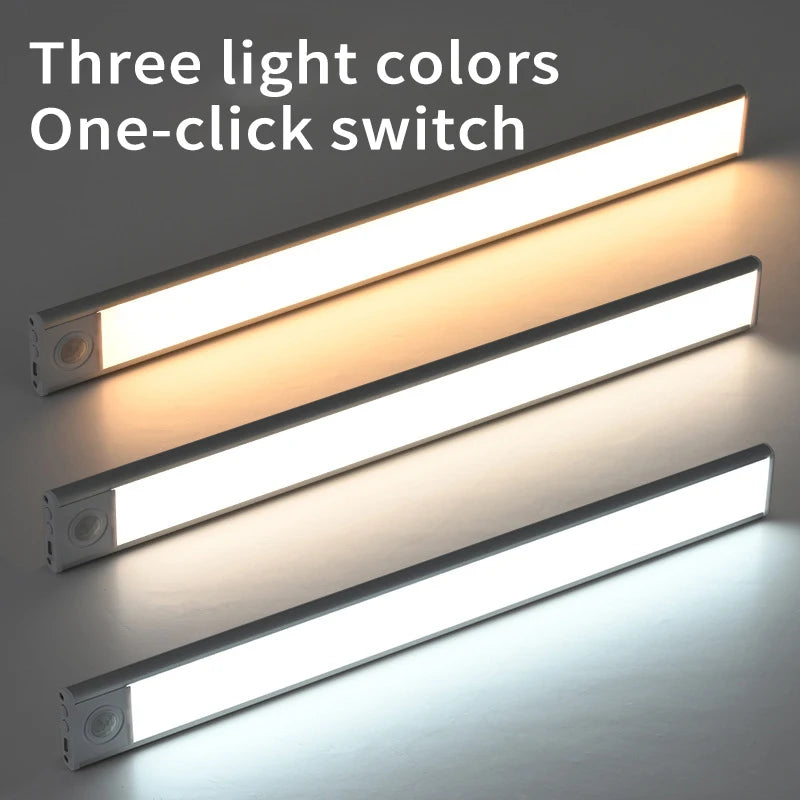 1PC 40CM LED motion sensor cabinet lighting rechargeable kitchen counter lighting, wireless magnetic night lights in the hallway