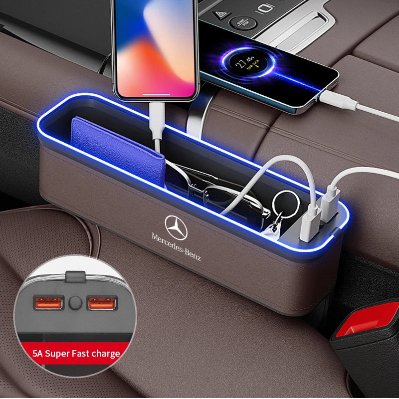 For Mercedes-Benz A B C E S V R Class AMG GLB GLC GLE SLC SLK SL ML Vito Viano Sprinter Pilot Car Seat Storage Case Seat Gap Box