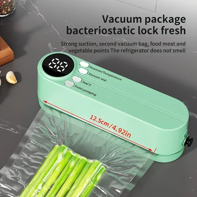 1pc Automatic Food Sealer,Portable Wireless Vacuum Sealer With Snack Bag Sealing,External Suction & Inflation,Without Battery