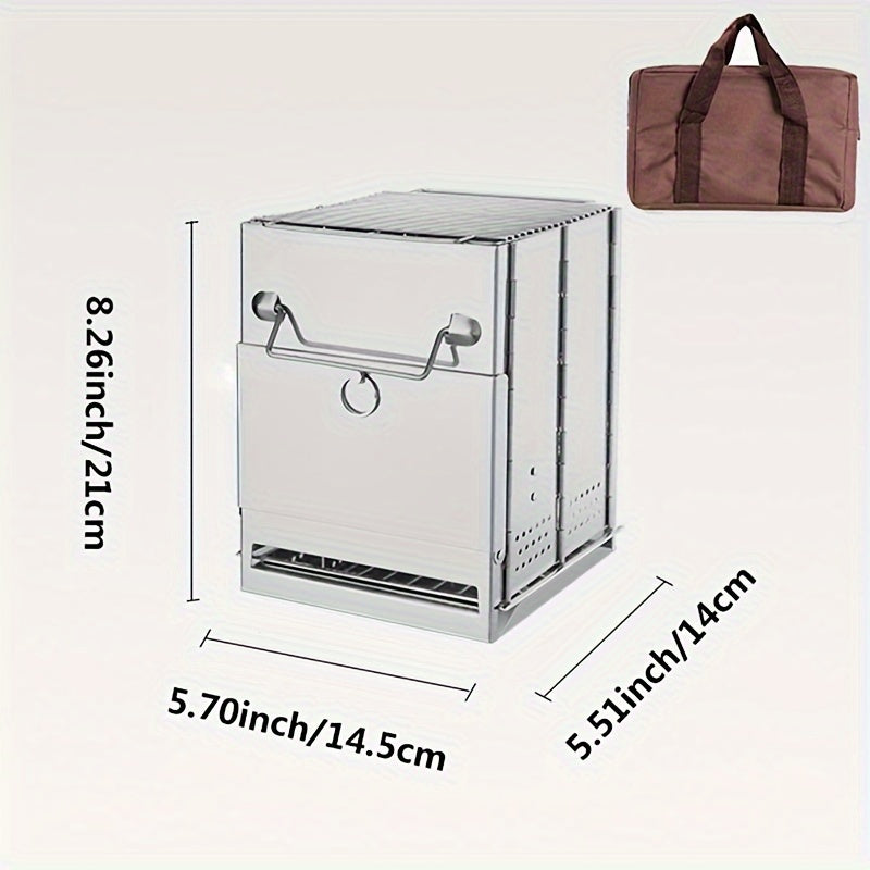 Encounter The Wonderful Outdoors, Starting From Owning An Integrated Folding Mini Stainless Steel Charcoal Stove.