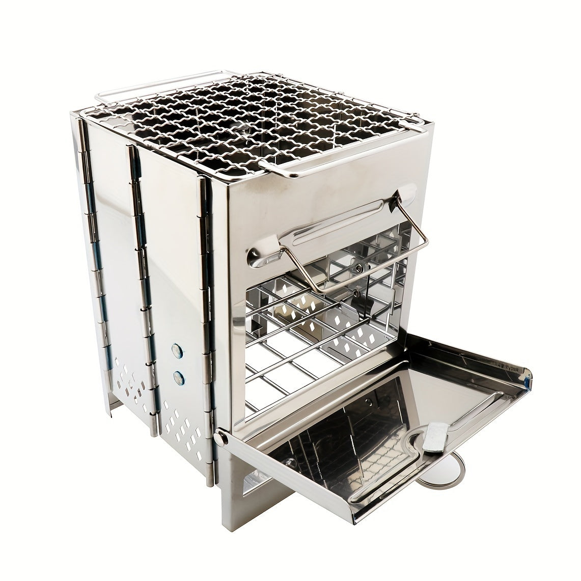 Encounter The Wonderful Outdoors, Starting From Owning An Integrated Folding Mini Stainless Steel Charcoal Stove.