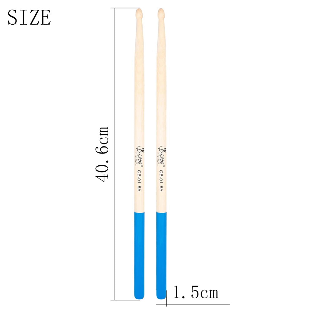 5A 7A Drum Sticks Professional Maple Drumsticks Non-slip Rubber Grip Colorful Drumsticks Percussion Instrument Accessories