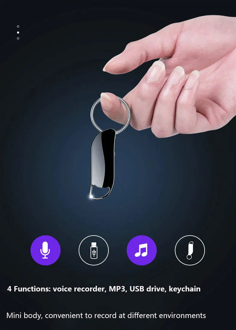 V11 Smart Audio Mini Voice Recorder 32GB 64GB USB Drive Voice Activated Dictaphone Keychain Audio Recorder for Meeting Business