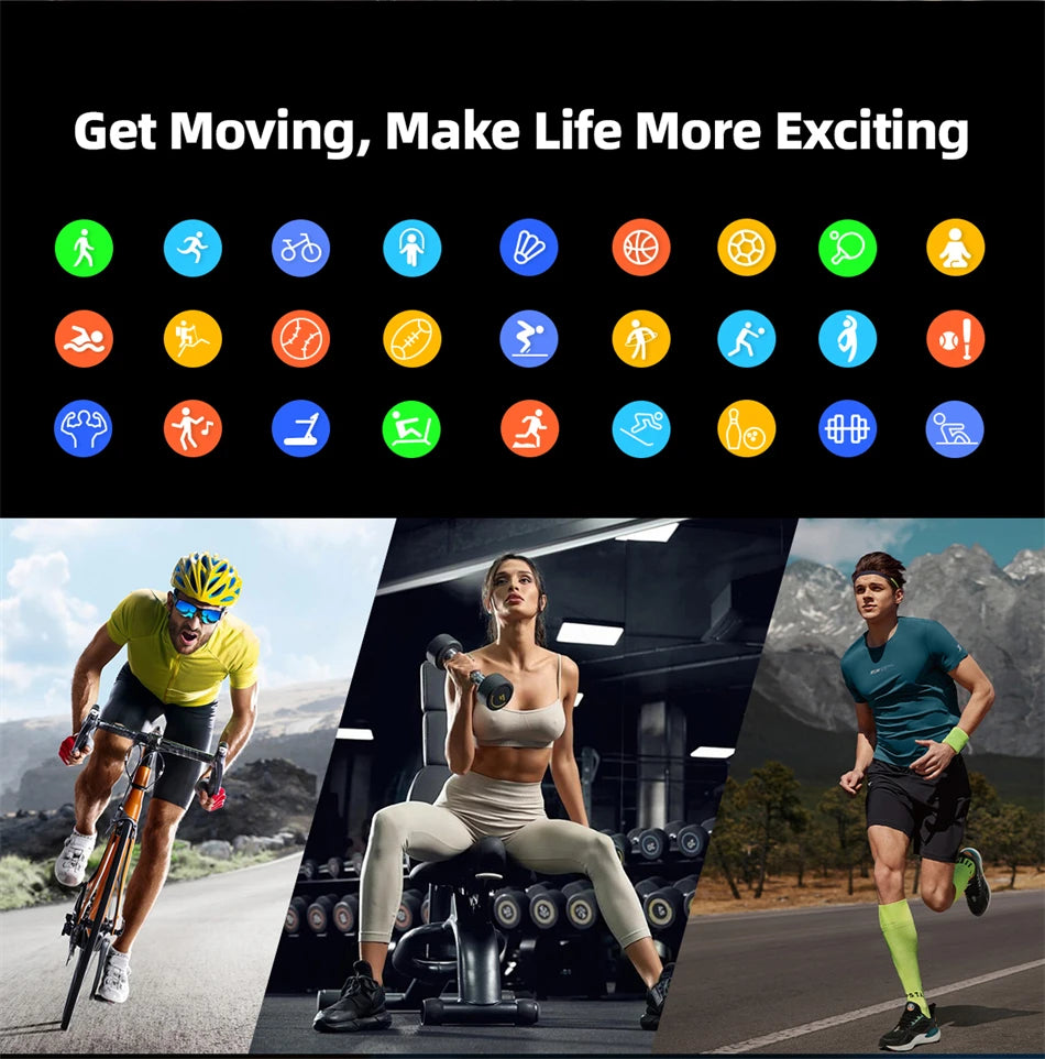 2025 New Ultra Thin Smart Watch Men 1.96"AMOLED 368*448 HD Display Always Show Time Health Monitor Waterproof BT Call Smartwatch