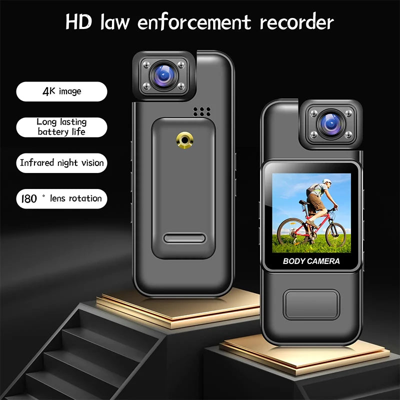 4K HD WiFi Mini Camera Portable Digital Video Recorder Color Screen Wearable Camera Night Vision Police Cam Small Bike Camcorder