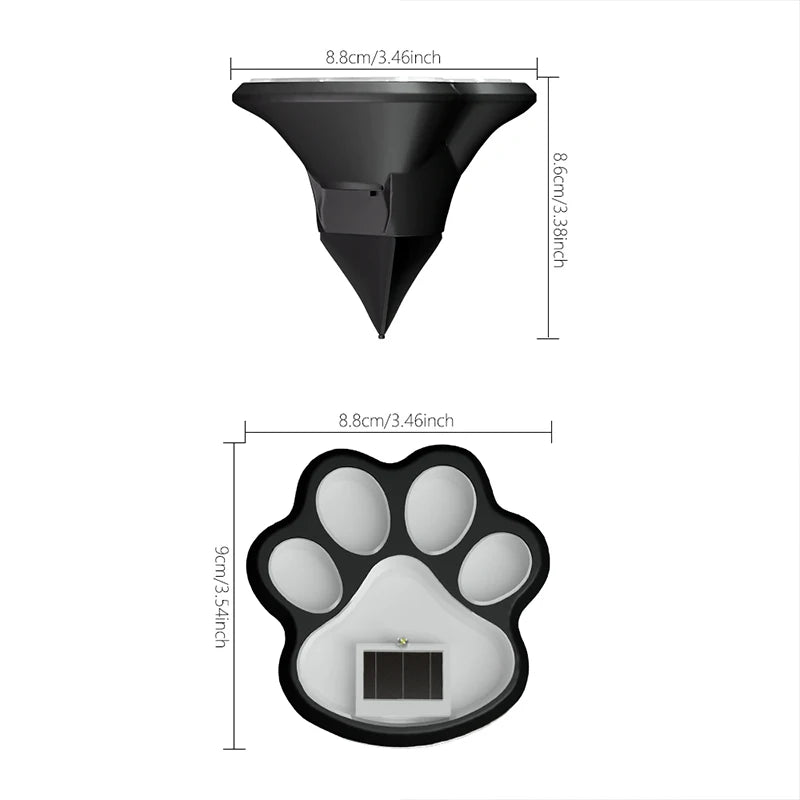 4PCS Dog Claw Solar Outdoor Light LED Energy Saving Lawn Lamp Animal Landscape Lighting for Garden Patio Stairway Camping Decor