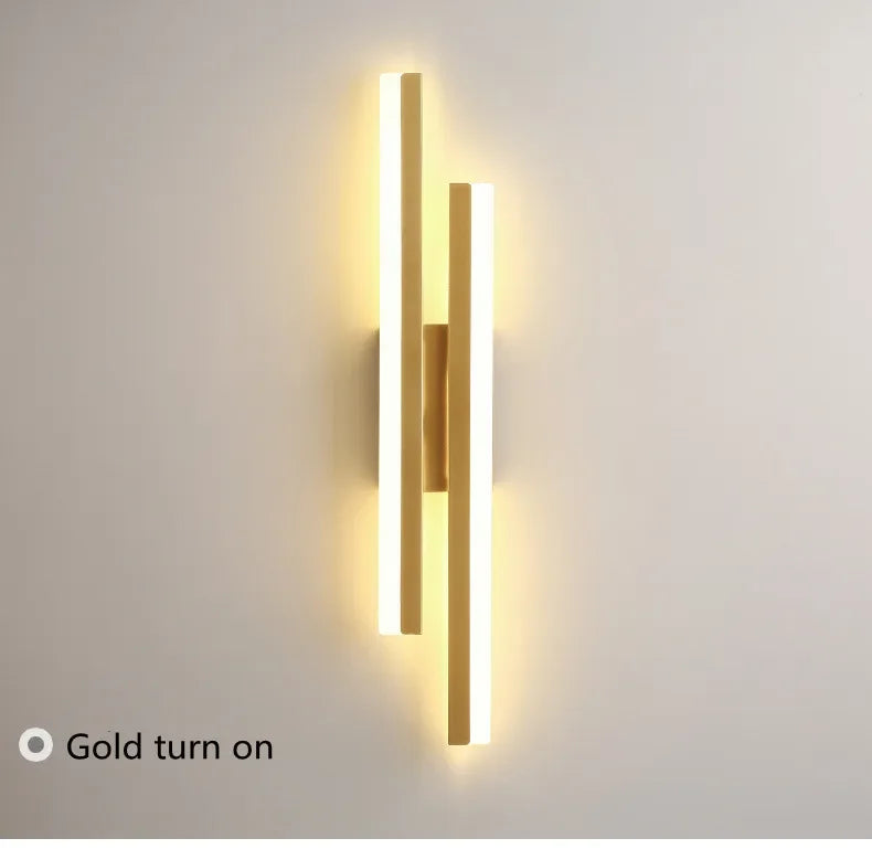 Modern LEDWall Lamp Wall Sconces Copper Line Pipe Acrylic Lampshade Indoor Lighting for Living Room Corridor Light Fixture