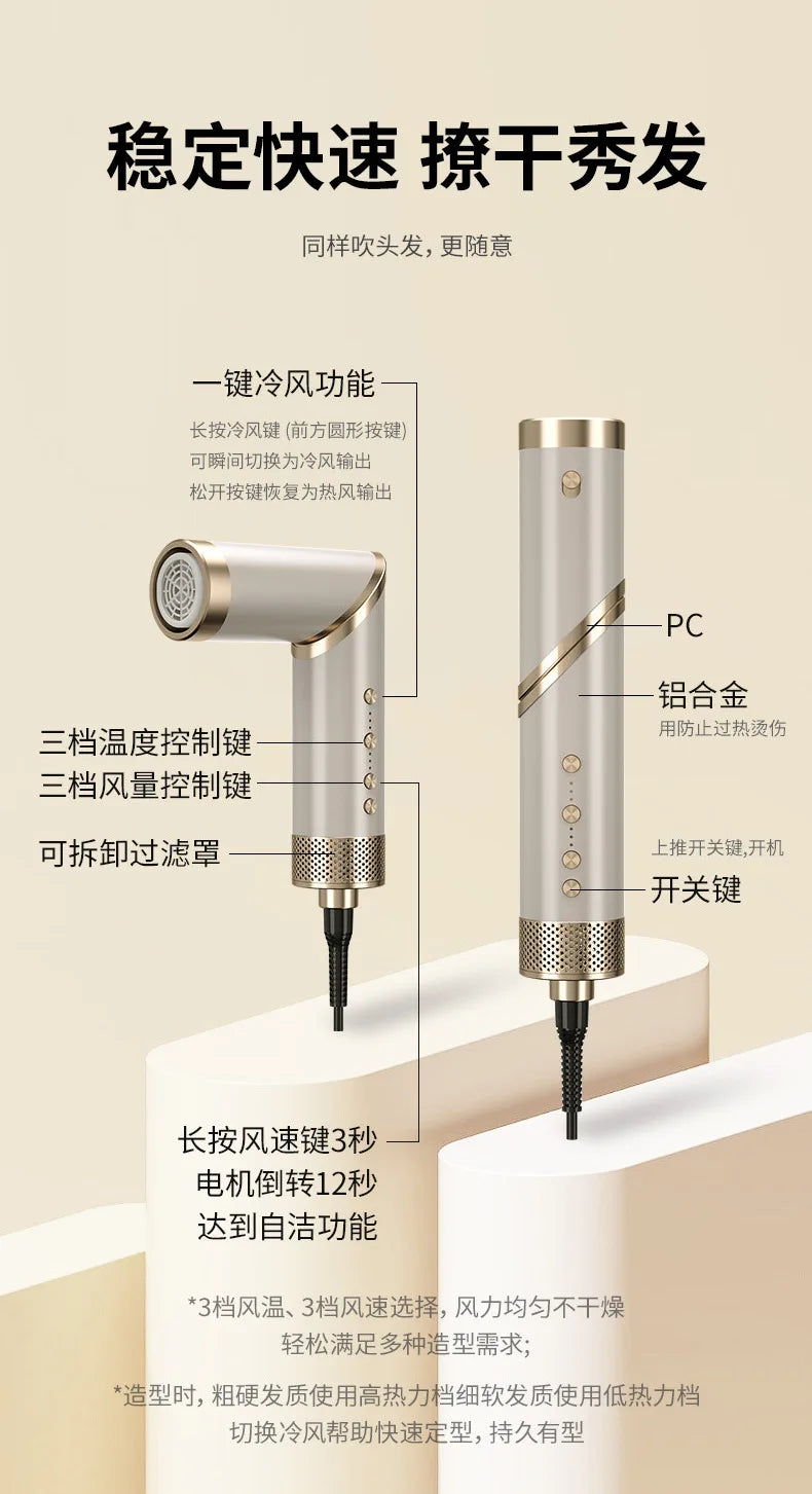 Nine-in-one Hair Dryer Plasma Household Hot Air Comb Set Multifunctional Hair Dryer Comb Curling Iron