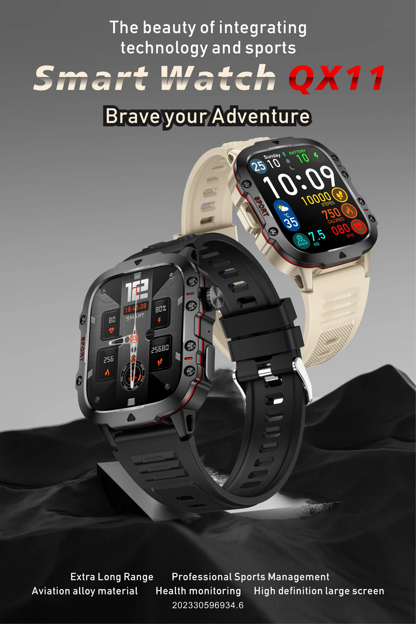 New Original Rugged Military Men Smart Watch Bluetooth Call Fitness Clock 3ATM IP68 Waterproof Sports Smartwatch for Android iOS