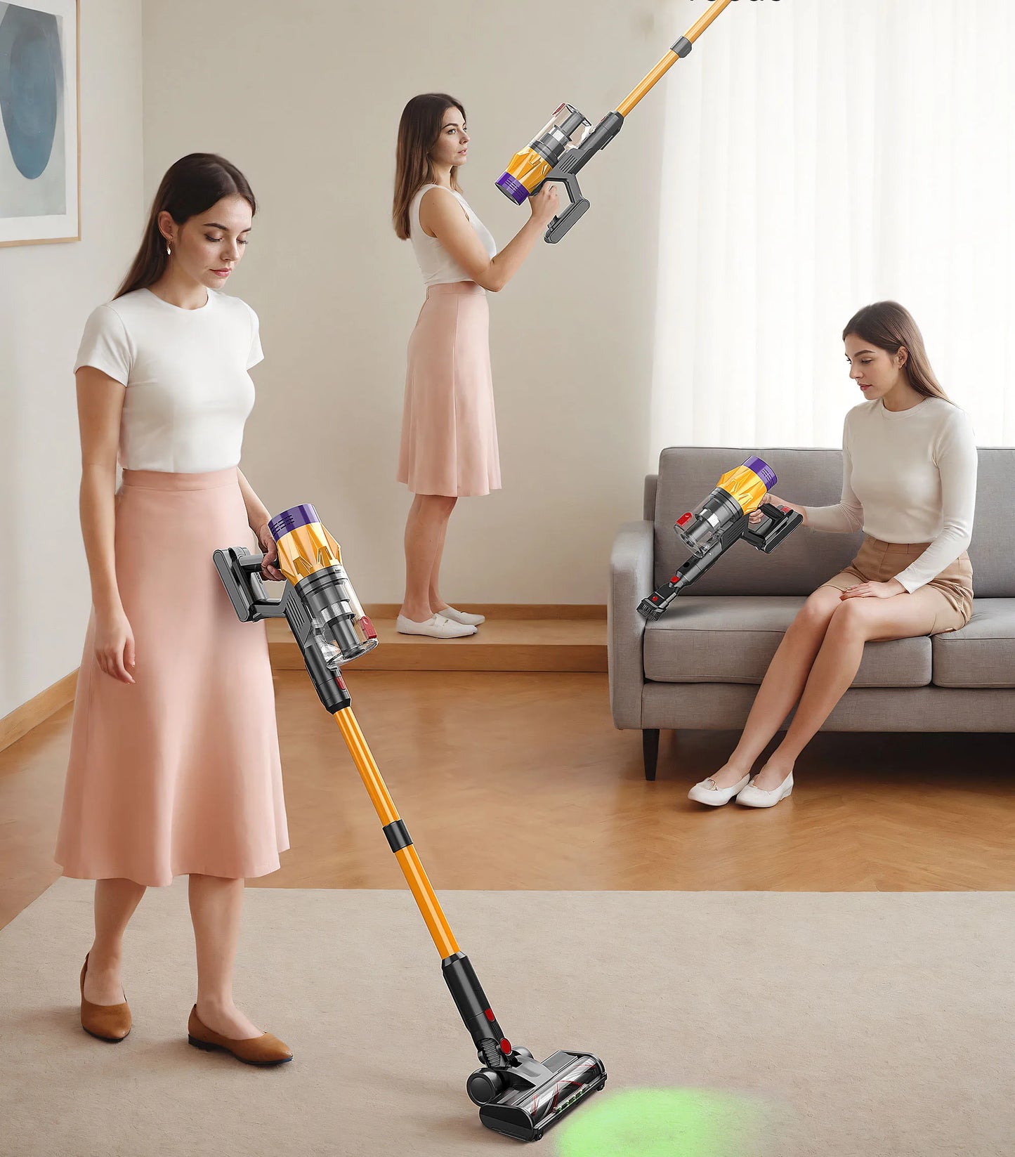 Wireless Vacuum Cleaner 550W 45KPA Strong Suction Portable Dust Cleaning Machine 1.2L Dust Cup Home  Cleaner