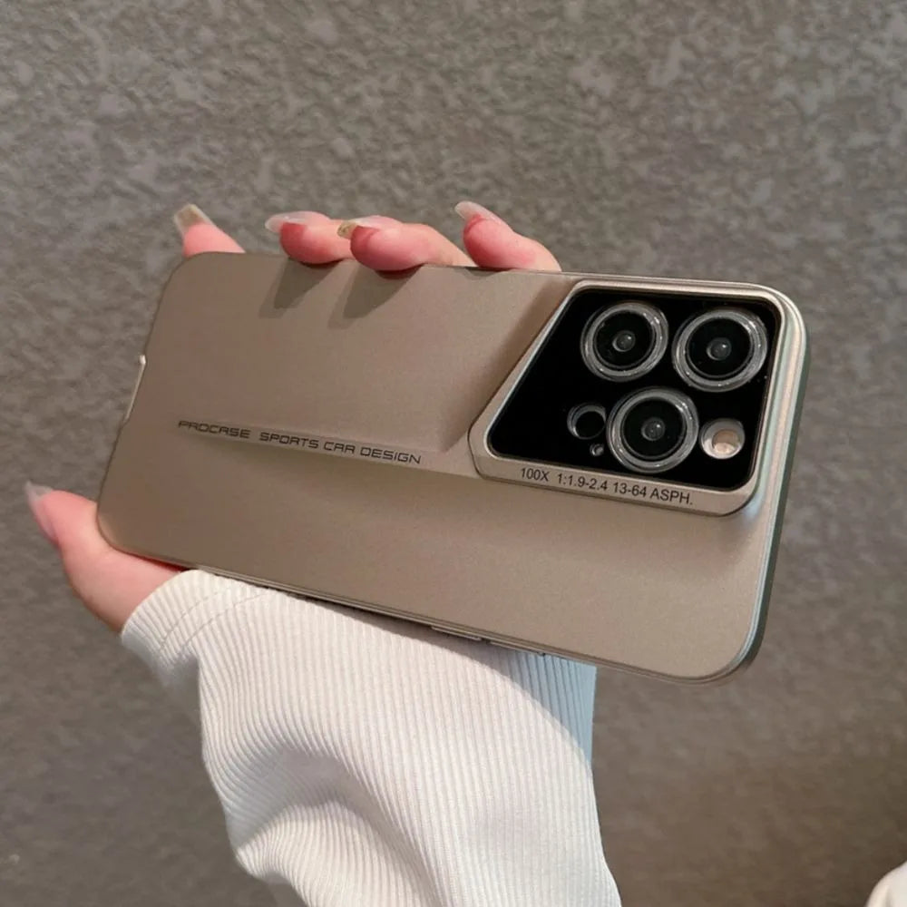 Luxury Blade Ultra thin Case For iPhone 15 14 13 12 16 Pro Max 15pro Skin Protection Fashion Titanium Shockproof Lens Cover