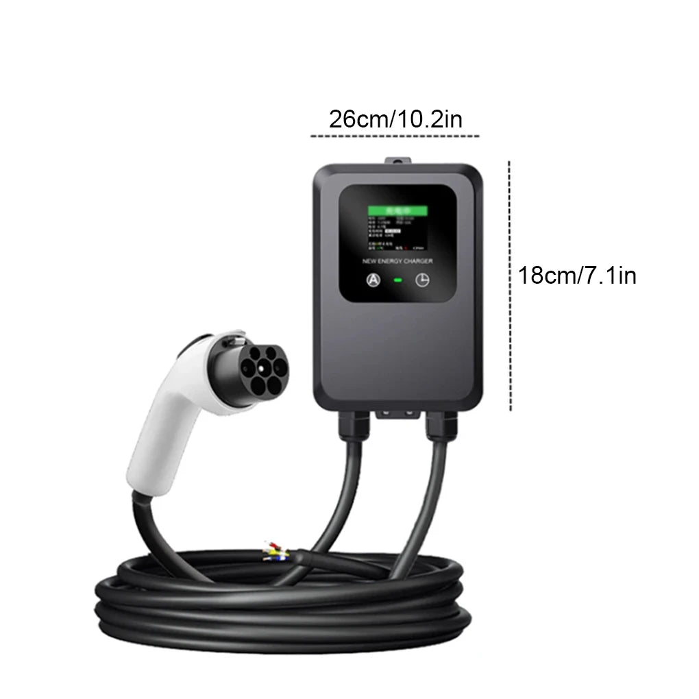 EV Wallbox 5M 7KW 32A Charging Station Car Home EV Wallbox Electric Car EV Wallbox With 5M Cable Color Screen