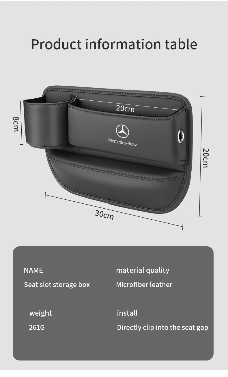 For Mercedes-Benz A B C E S V R-Class A45 C43 CLA GLA GLB GLC SLK SL Car Seat Gap Multifunction Storage Box Seat Gap Cup Holder