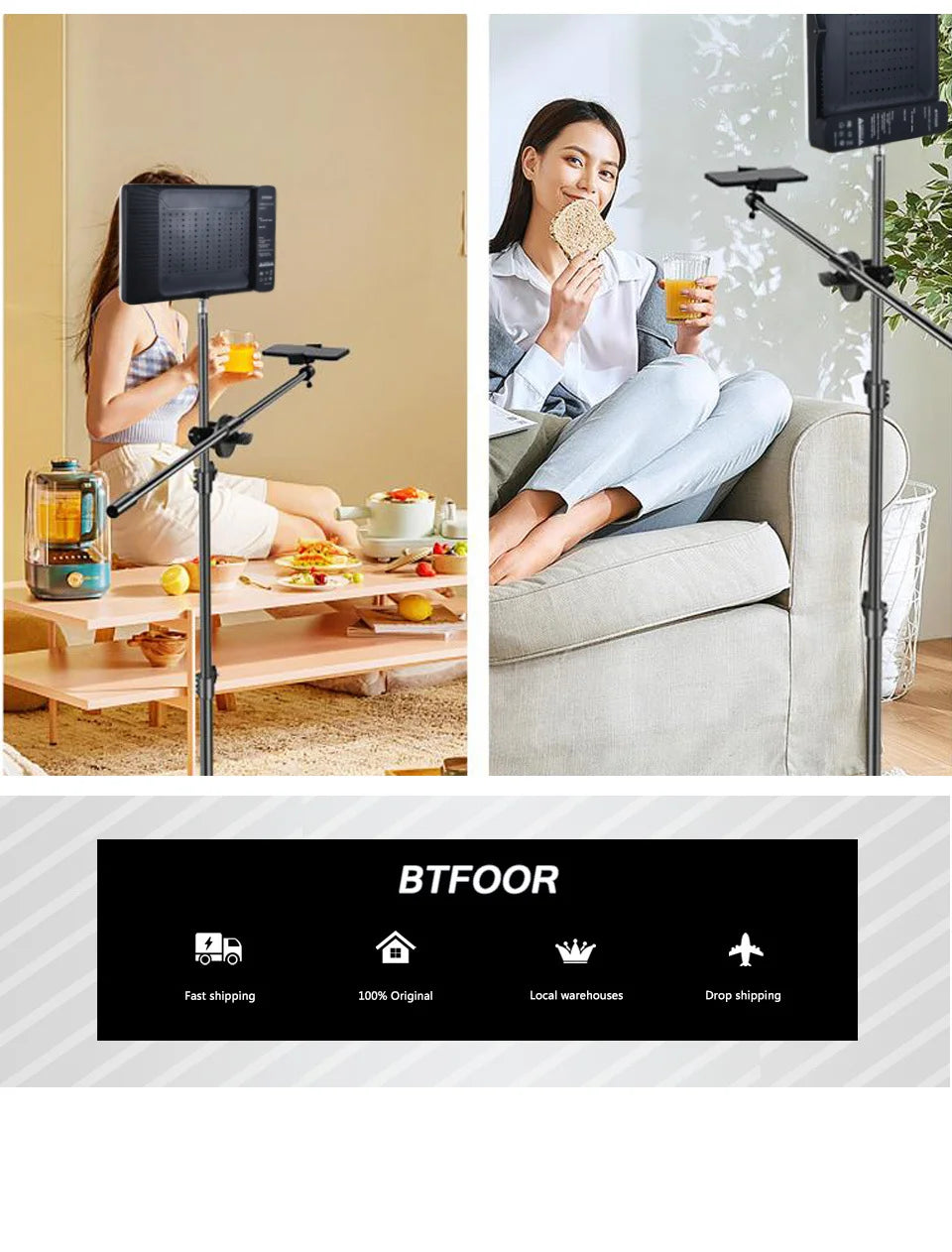 LED Photo Studio 3000k-6500k Video Fill Lamp Light Panel Photography Lighting With Tripod Stand Long Arm EU Plug For Live Stream