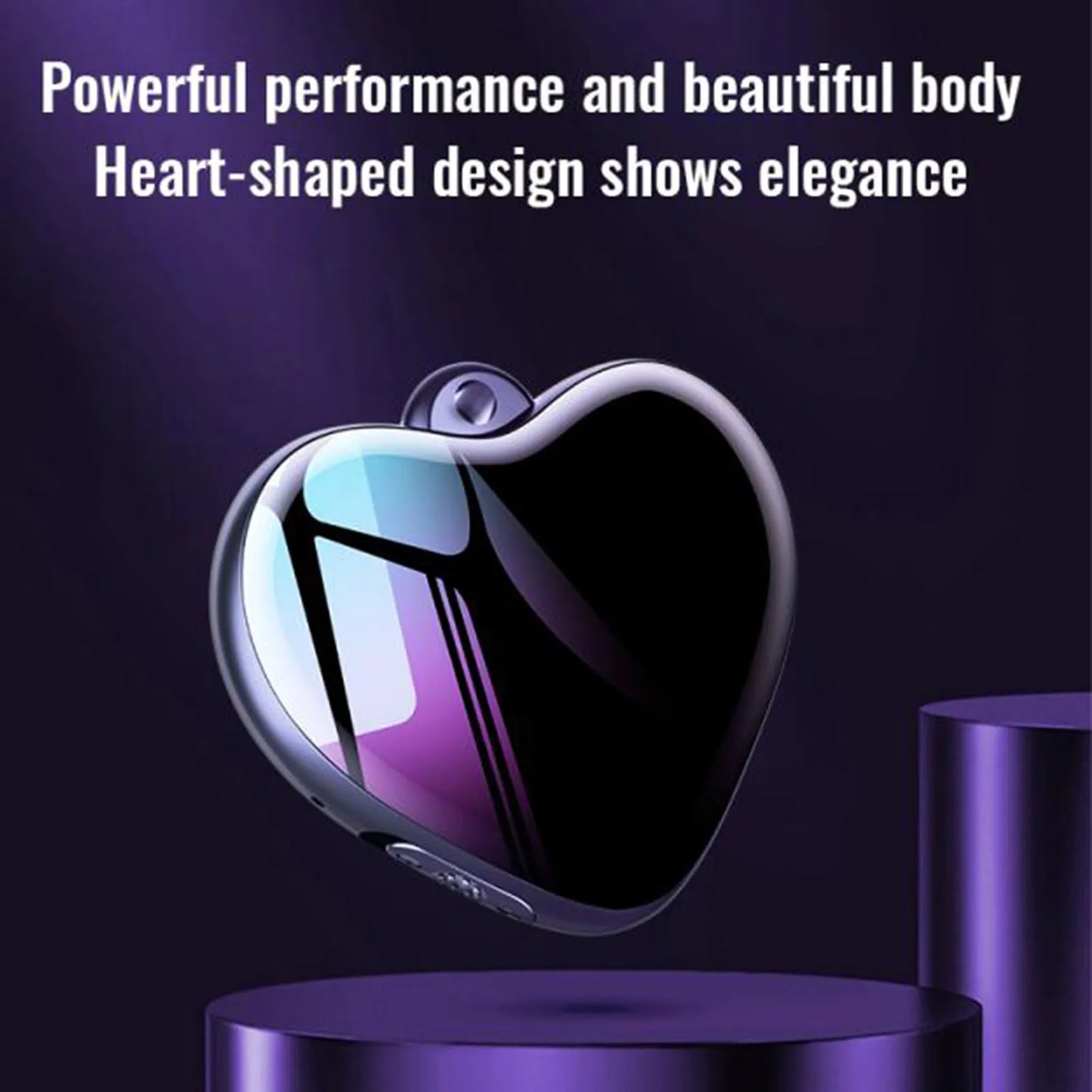 Audio Recorder Heart Pendant Shape Multipurpose Noise Reduction Voice Activated Voice Recorder with Headphones for Lecture
