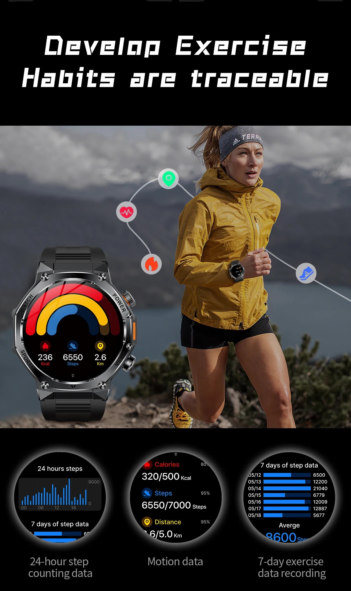 LIGE New Smart Watch Men 800mAh Ultra Long Battery Life Waterproof Outdoor Sport Watches Bluetooth Call Military Smartwatch 2025