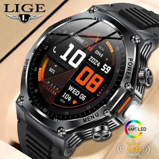 LIGE New Smart Watch Men 800mAh Ultra Long Battery Life Waterproof Outdoor Sport Watches Bluetooth Call Military Smartwatch 2025