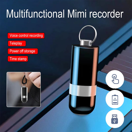 Mini Digital Keychain Voice Recorder HD Recording Pen Noise Reduction MP3 Music Player Voice-activated Recorder 8G 16G
