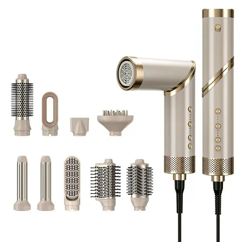 Nine-in-one Hair Dryer Plasma Household Hot Air Comb Set Multifunctional Hair Dryer Comb Curling Iron
