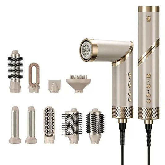 Nine-in-one Hair Dryer Plasma Household Hot Air Comb Set Multifunctional Hair Dryer Comb Curling Iron