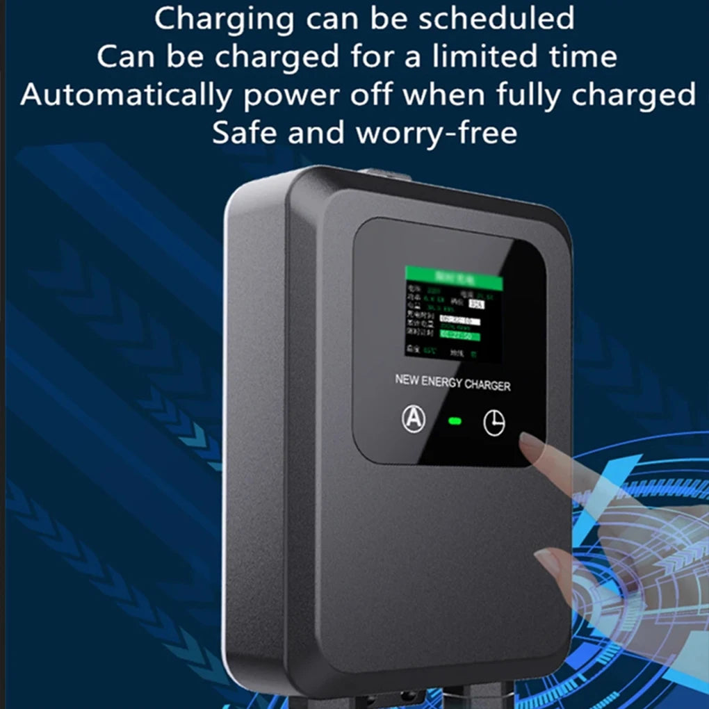 EV Wallbox 5M 7KW 32A Charging Station Car Home EV Wallbox Electric Car EV Wallbox With 5M Cable Color Screen