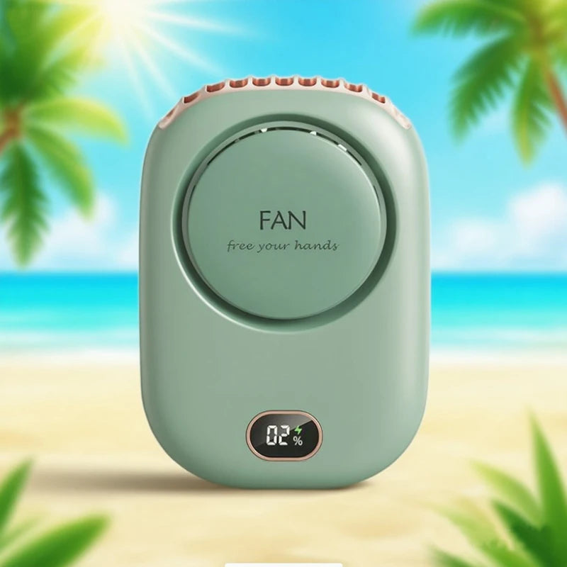 New Portable Mini Fan Hanging Handheld Fan Rechargeable Bladeless Turbo Ultra Quiet Student Hand Held Fan Outdoor Sports Travel