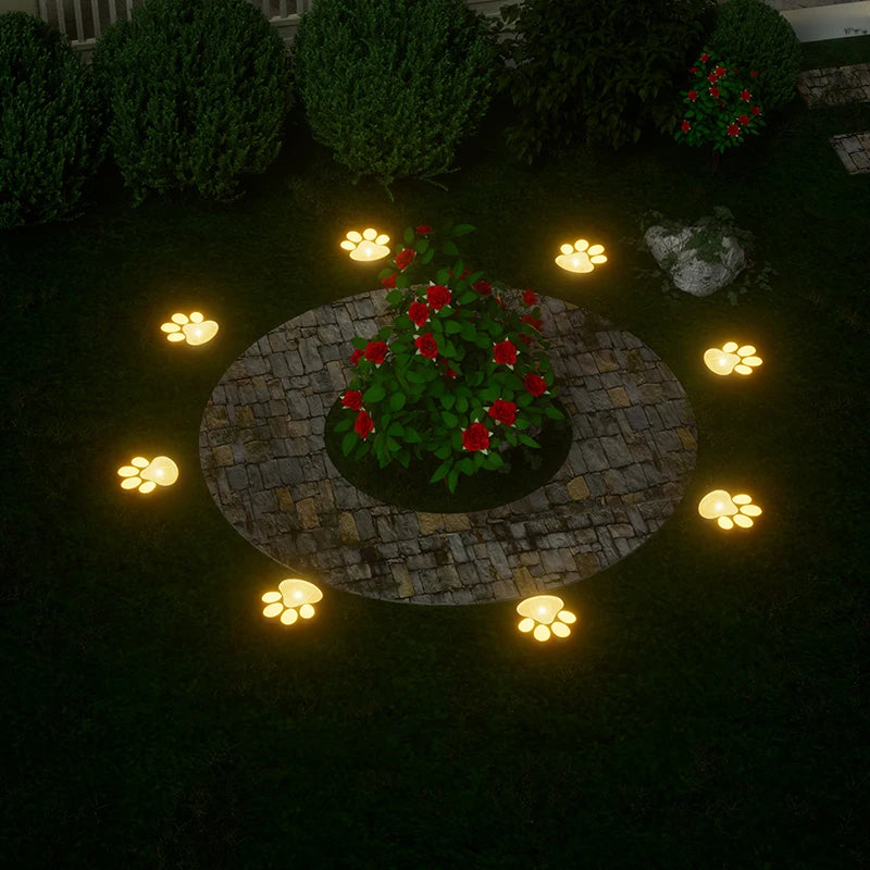 4PCS Dog Claw Solar Outdoor Light LED Energy Saving Lawn Lamp Animal Landscape Lighting for Garden Patio Stairway Camping Decor