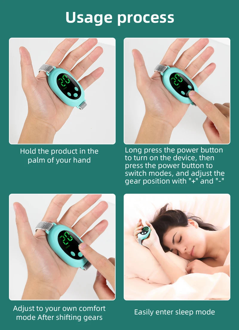 New Microcurrent Sleep Aid Device EMS Sleep Aid Machine Sleep Instrument for Insomnia Stress Anxiety Relief Palm Pulse Massager