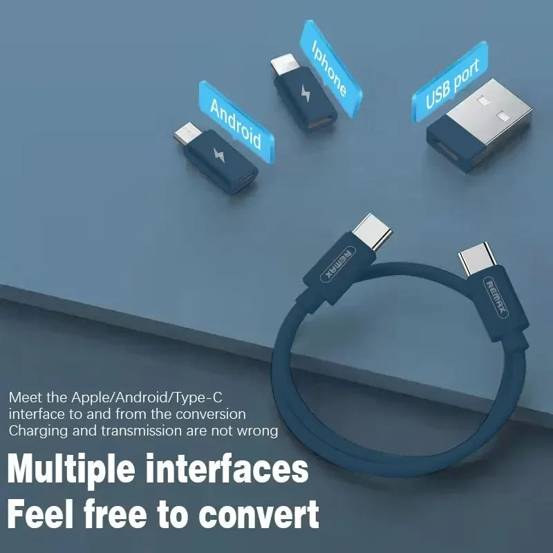 Portable Multi-functional Data Cable Storage Box, 60W Fast Charging Mobile Phone Holder, Charging Cable Set, Multi Head Adapter