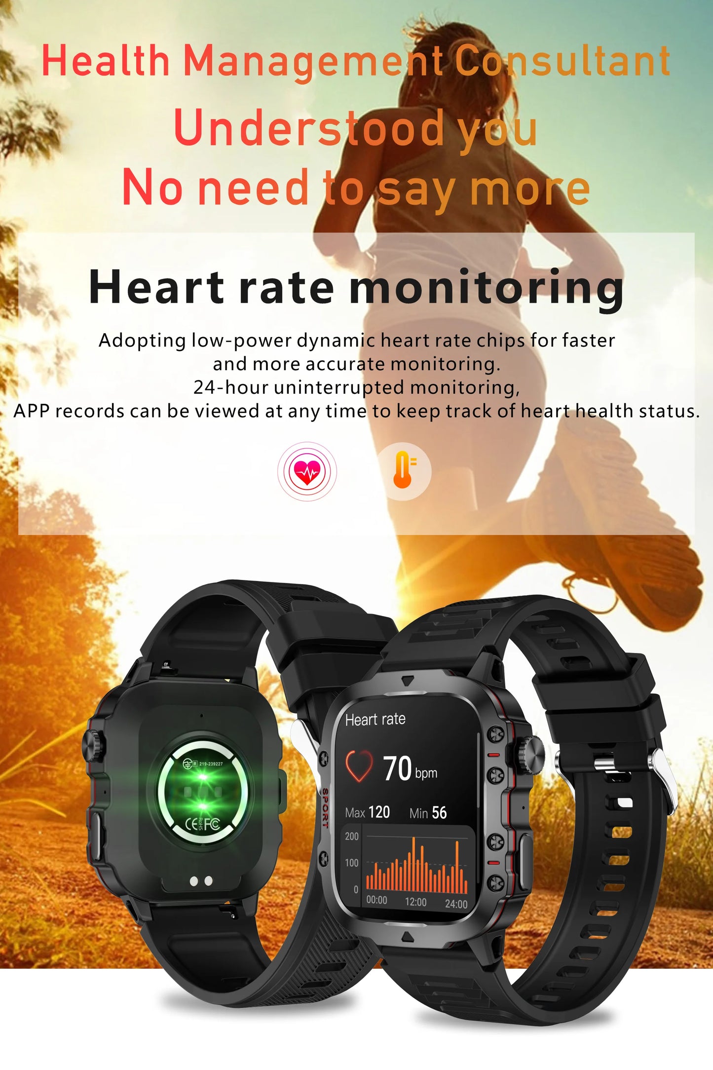 New Original Rugged Military Men Smart Watch Bluetooth Call Fitness Clock 3ATM IP68 Waterproof Sports Smartwatch for Android iOS