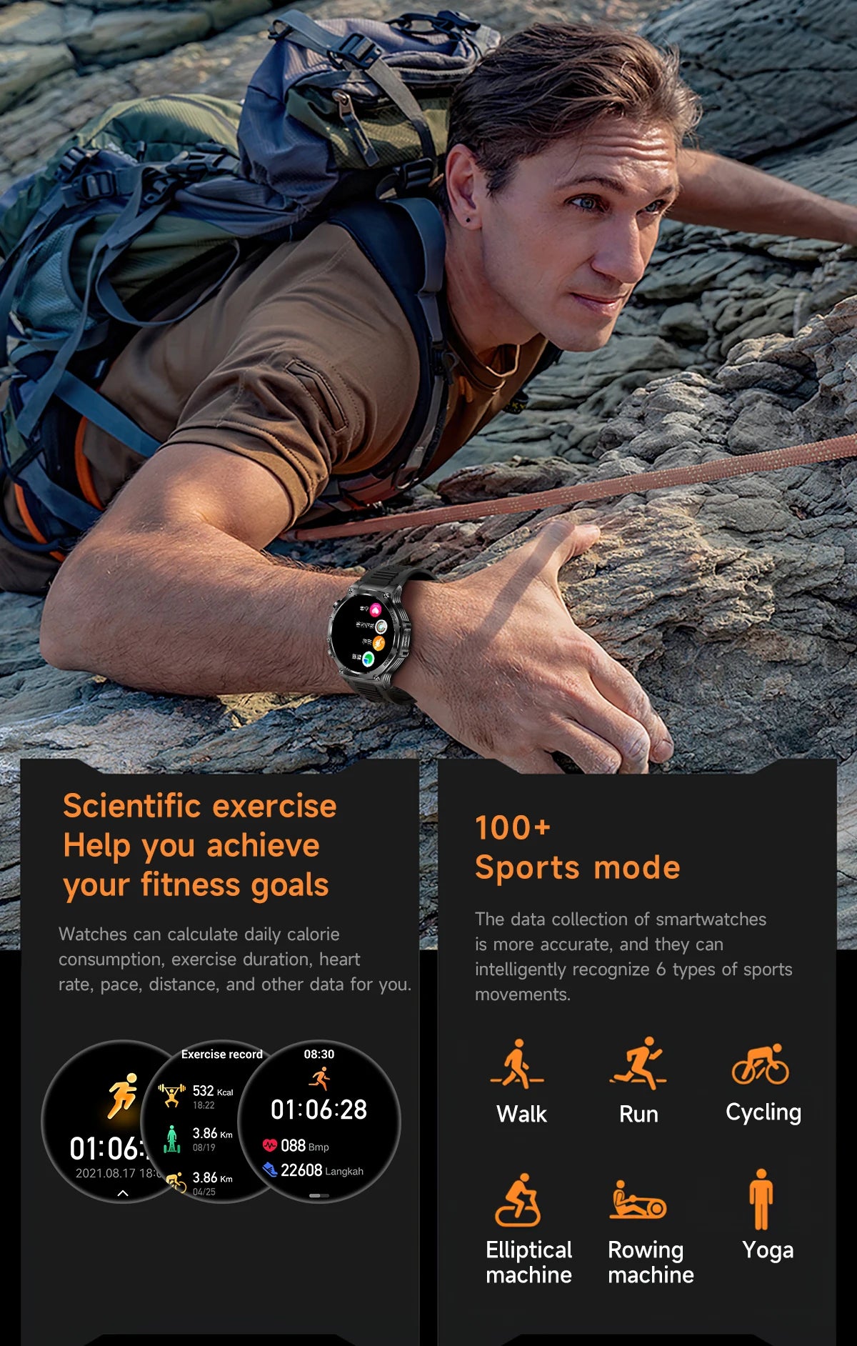 LIGE New Smart Watch Men 800mAh Ultra Long Battery Life Waterproof Outdoor Sport Watches Bluetooth Call Military Smartwatch 2025