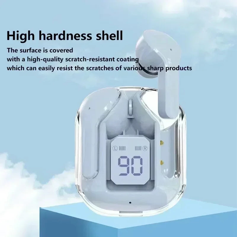 T2 Tws Wireless Bluetooth Headset Transparent Wireless Headphones Power Digital Display Stereo Sound Earphones for Smartphones