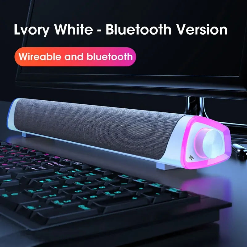 Computer Speaker Bar Stereo Sound Subwoofer Bluetooth Speaker For Macbook Laptop Notebook PC Music Player Wired Loudspeaker