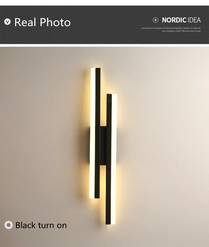 Modern LEDWall Lamp Wall Sconces Copper Line Pipe Acrylic Lampshade Indoor Lighting for Living Room Corridor Light Fixture