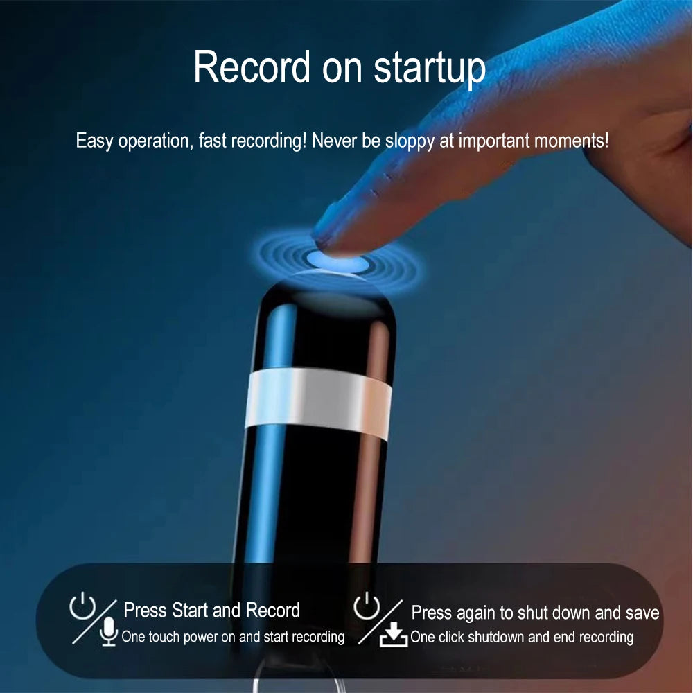 Mini Digital Keychain Voice Recorder HD Recording Pen Noise Reduction MP3 Music Player Voice-activated Recorder 8G 16G