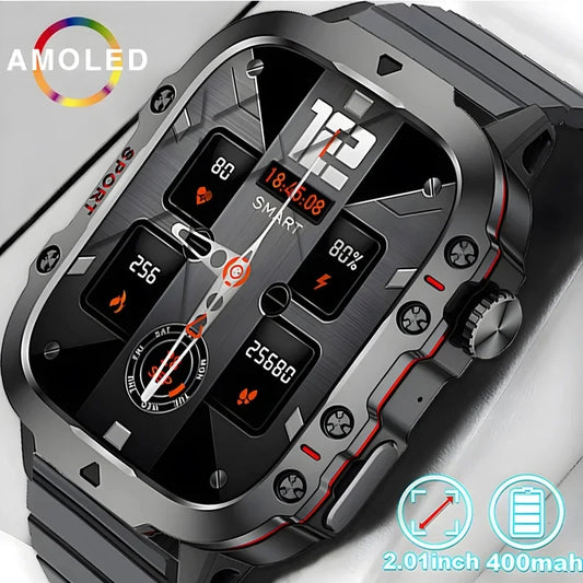 New Original Rugged Military Men Smart Watch Bluetooth Call Fitness Clock 3ATM IP68 Waterproof Sports Smartwatch for Android iOS