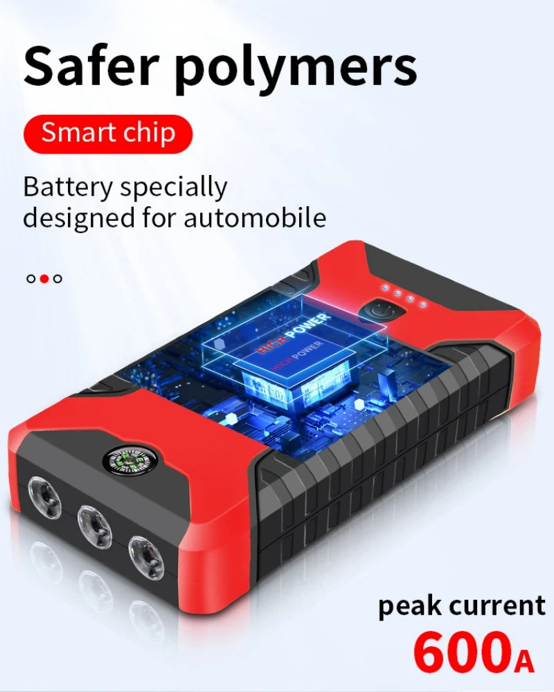 Portable Car Jump Starter Power Bank 99800mAh Emergency Start-up Charger 600A 12V for Cars Booster Battery Quick Starting Device