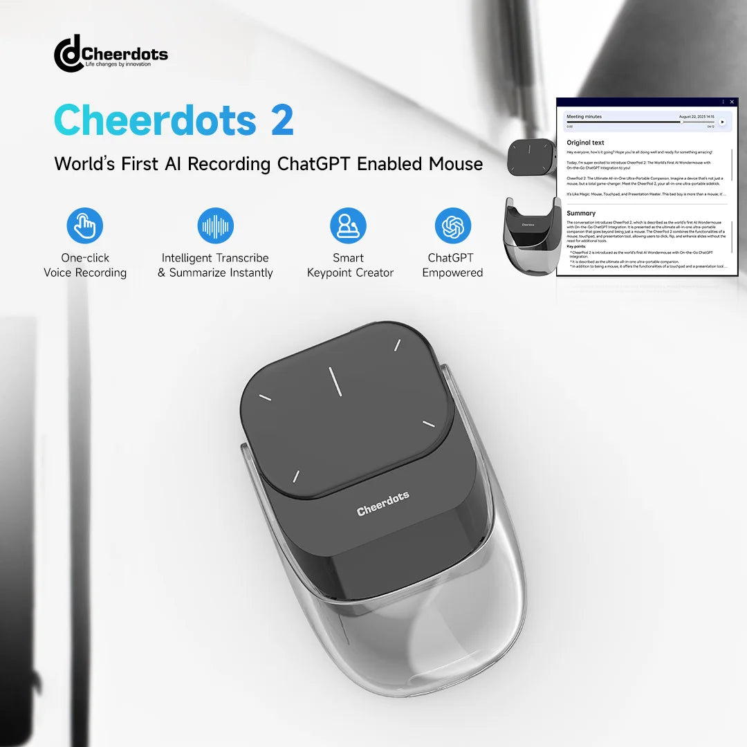 Cheerdots Cheerdots2 Wireless Detachable Air Mouse 2Mode Touchpad All-in-one Pocket Lightweight Customized Office Gaming Mouse