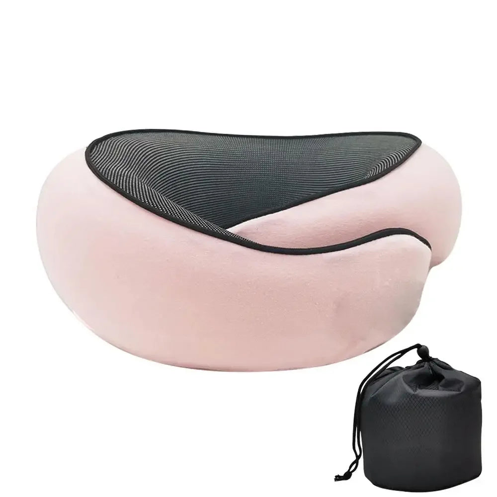 Memory Foam Neck Pillow Cervical Vertebra Travel Portable Noon Break Aircraft U Type Of Pillow Sleep Camping Pillow Carry Bag
