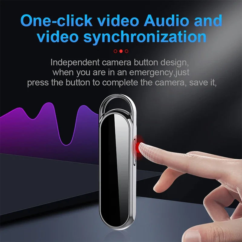 4-128GB Mini Digital Recorder Camera 256GB Keychain Voice Recorders One-click Recording/Video HD Noise Reduction Dictaphone