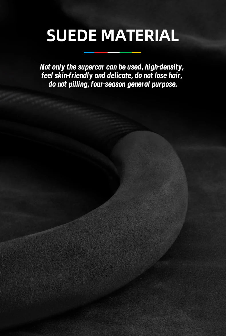 Suitable for Mercedes-Benz Suede Matte Carbon Fiber Texture Steering Wheel Cover Suitable for E Class S C a Glc Suv Eqc Gle Gla Eqe Amg Eq C63 E63 Maybach S600 Phantom Gls600 V Eqv W204 W205 W203