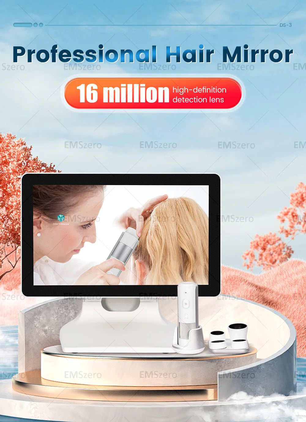 AI Analysis Scalp Care Handheld Hair Analyzer Mini Intelligent Access The Net Hair Detector Scalp Hair Follicle Analyzer Salon