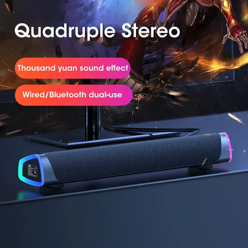 Computer Speaker Bar Stereo Sound Subwoofer Bluetooth Speaker For Macbook Laptop Notebook PC Music Player Wired Loudspeaker