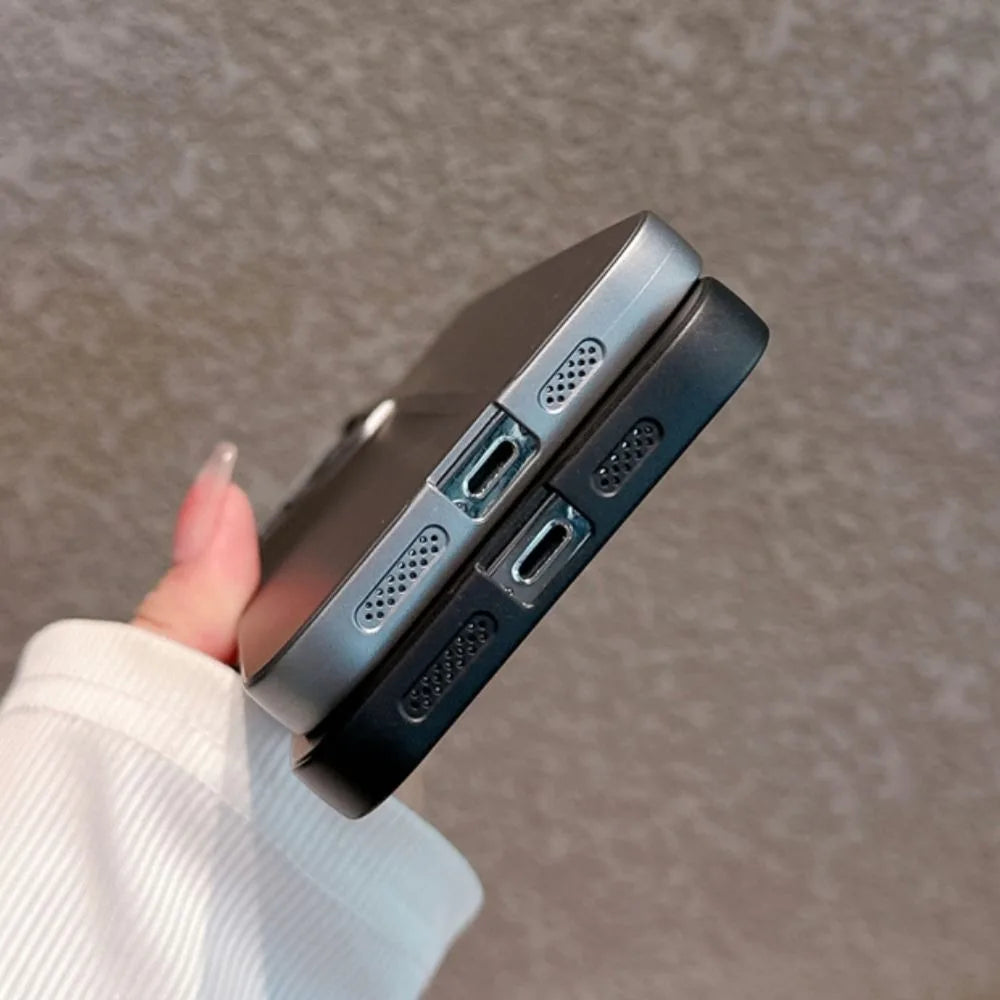 Luxury Blade Ultra thin Case For iPhone 15 14 13 12 16 Pro Max 15pro Skin Protection Fashion Titanium Shockproof Lens Cover