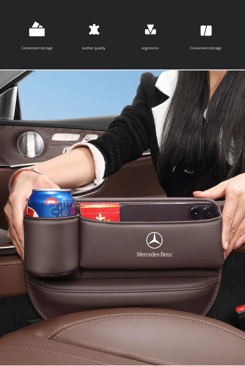 For Mercedes-Benz A B C E S V R-Class A45 C43 CLA GLA GLB GLC SLK SL Car Seat Gap Multifunction Storage Box Seat Gap Cup Holder