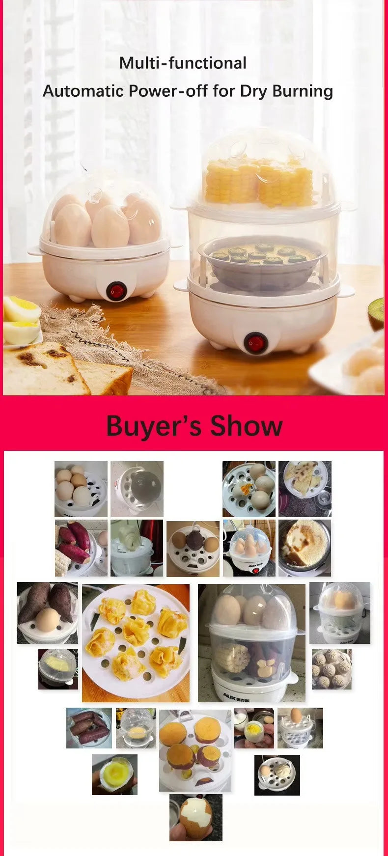 Multifunctional Electric Egg Cooker Automatic Egg Boiler 7 Eggs Mini Egg Streamer Kitchen Breakfast Machine Mini Egg Boiler