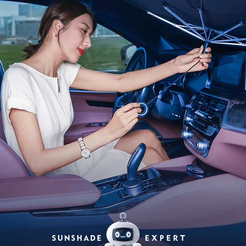 Car Sunshade Windshield Umbrella Front Sun Shade Parasol Foldable Summer Protection Car Seat Heat Insulation Car Accessories