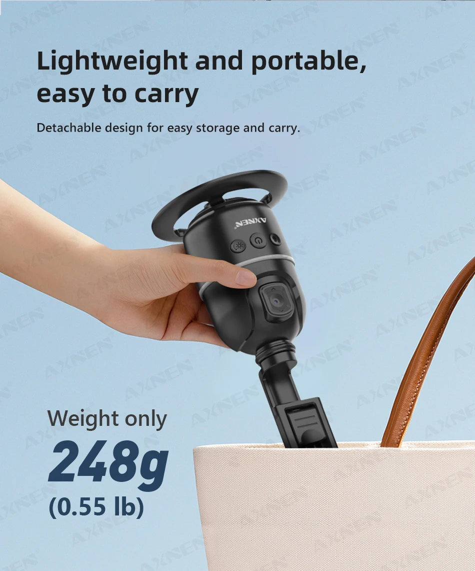 Smart Auto Face Tracking Desktop AI Gimbal for Smartphone & Action Camera 360 Rotation Follow Focus Vlog Kit, Option with Tripod