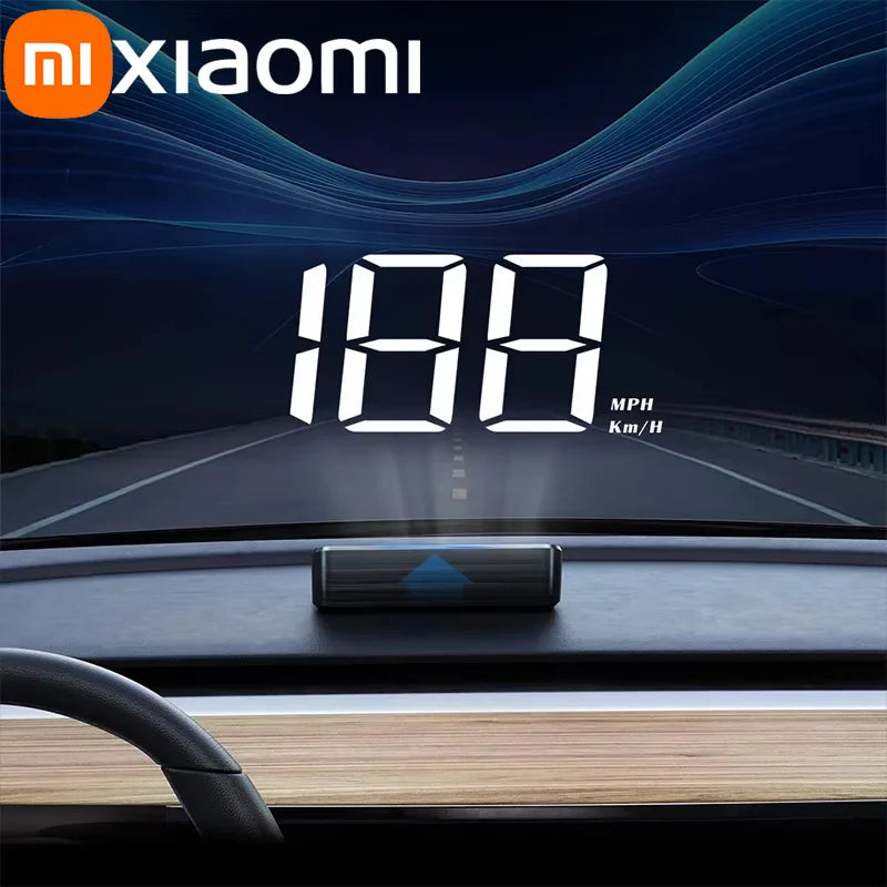 Xiaomi In-vehicle Speedometer HUD Head Up Display Digital Speed Mete GPS Compass Multifunctional Car Windshield Projector NEW