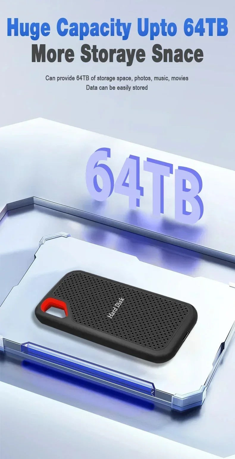 2025 Original SSD Hard Disk 1TB External Hard Drive 2TB Mobile Drive Hard Disk High Speed  for Laptop/Computer/PC ssd 2tb